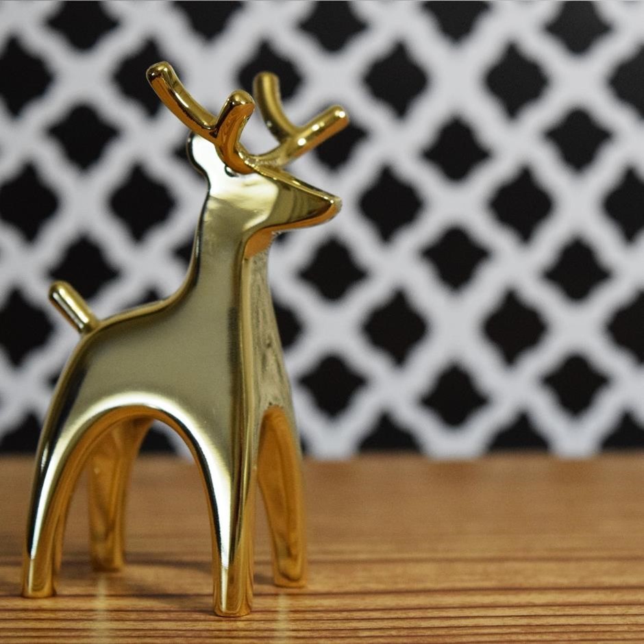 Electroformed and gold plated ornamental deer