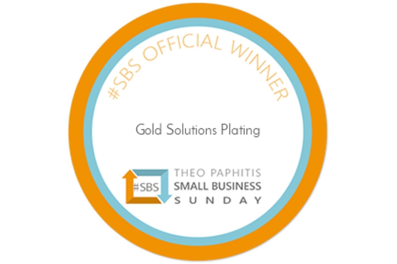 Theo Paphitis Small Business Sunday Winners Badge Gold Solutions Plating
