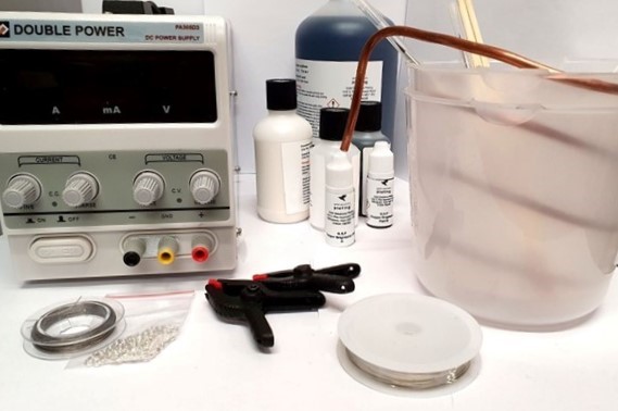 Electroforming kit for copper plating jewellery