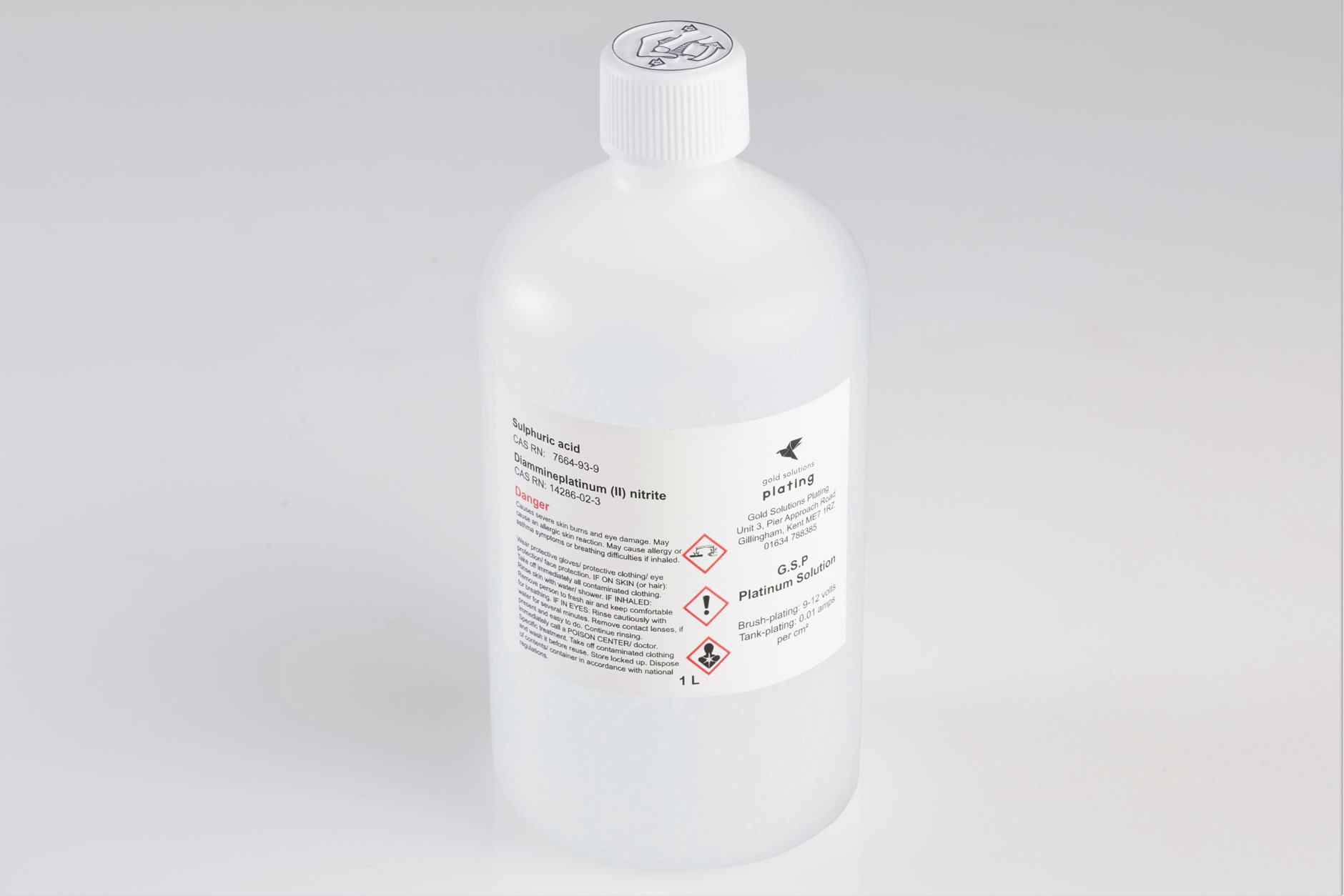 G.S.P Platinum Plating Solution, 1 litre bottle