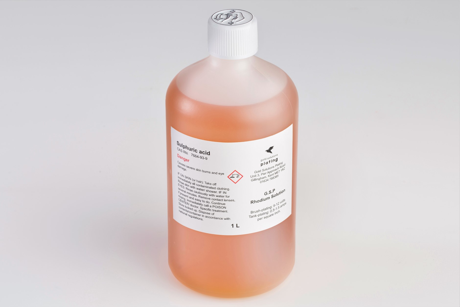 G.S.P Rhodium Plating Solution, 1 litre bottle