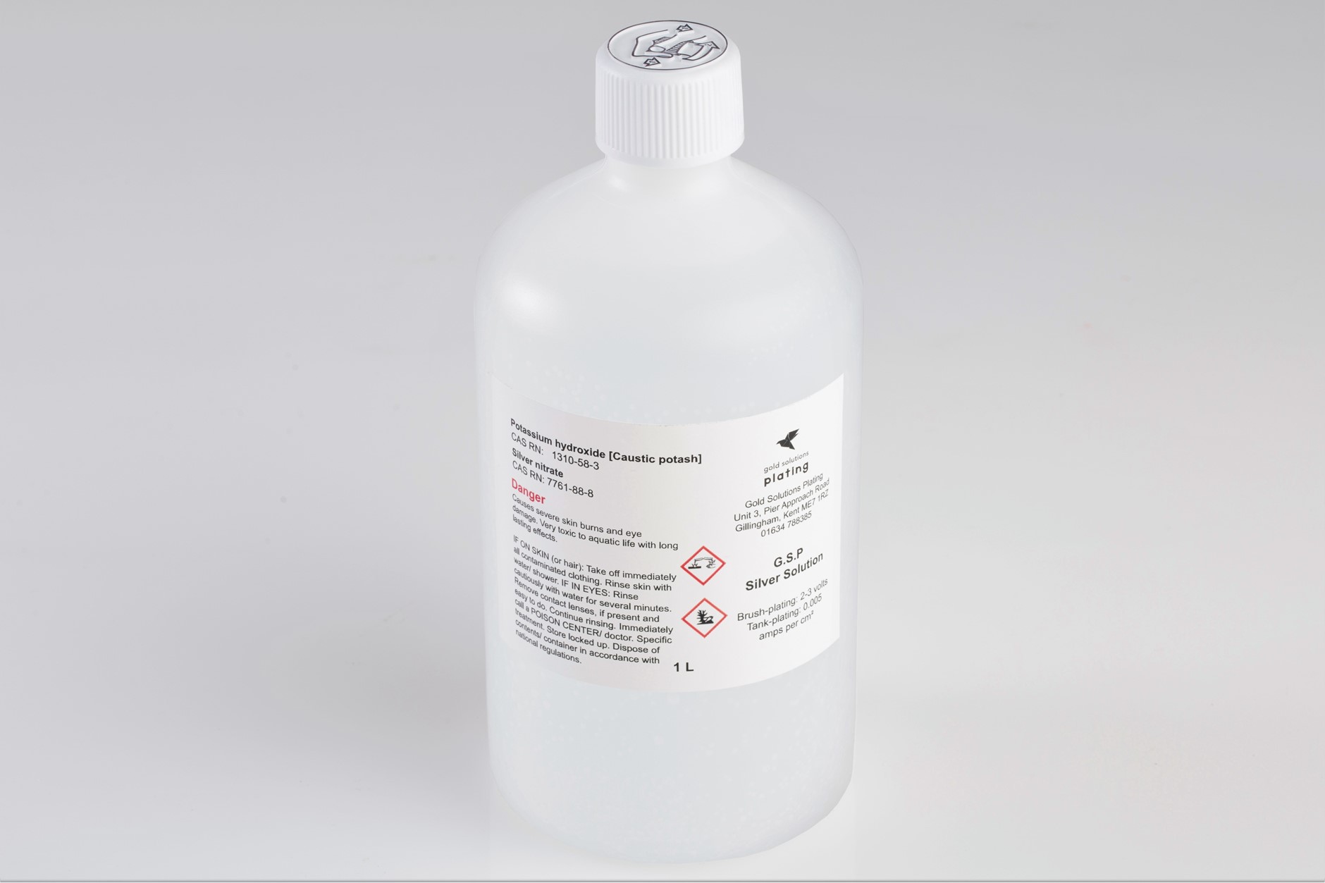 G.S.P Silver Plating Solution, 1 litre bottle