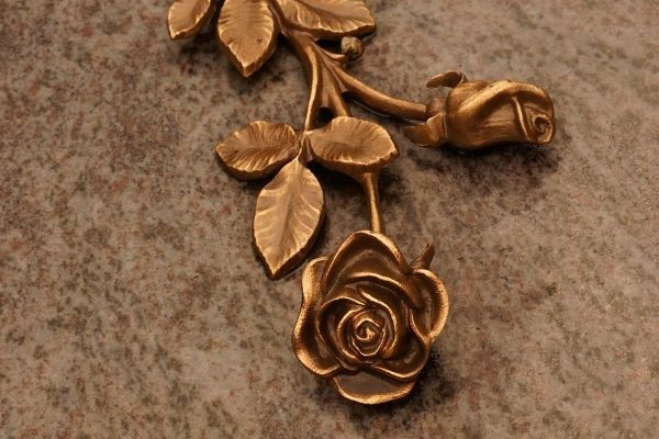 Real rose electroformed and plated in copper
