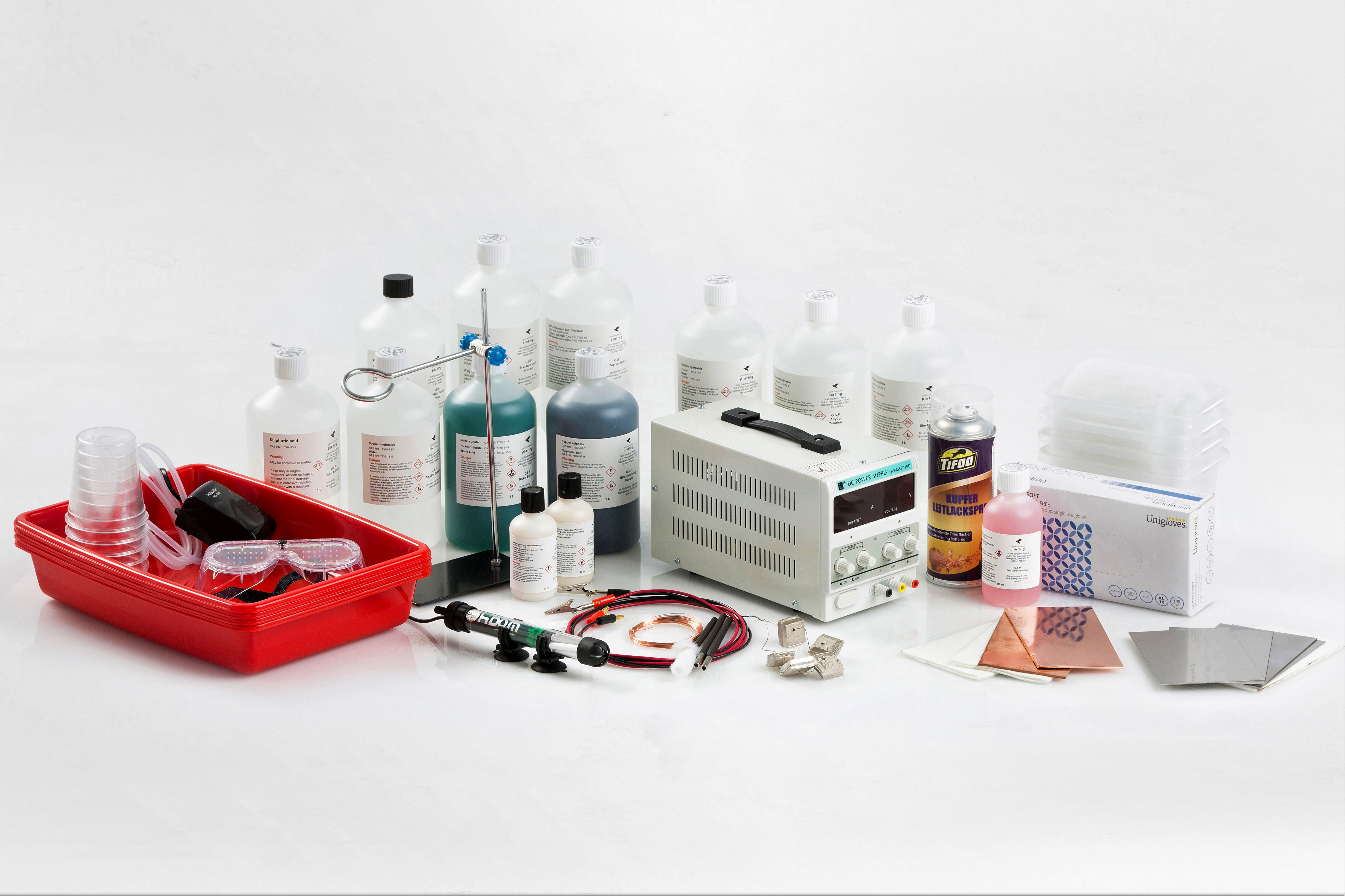 GSP Prodigy 1 litre Electroforming and Electroplating Kit Contents