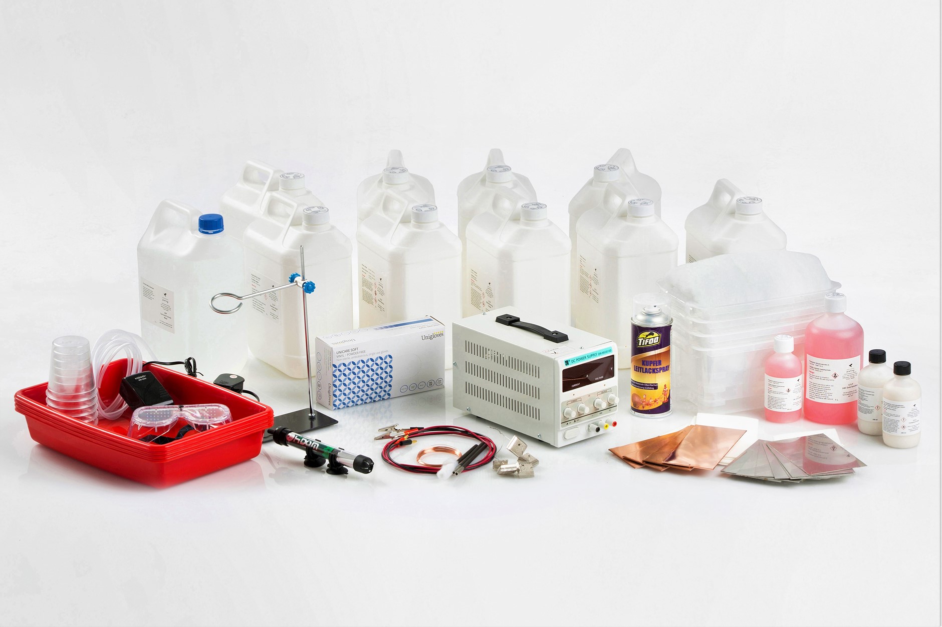 GSP Prodigy 5 litre Electroforming and Electroplating Kit Contents