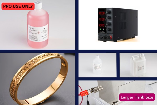 Vermeil 24K Gold Plating Kit for Jewellery - 1 Litre Tanks