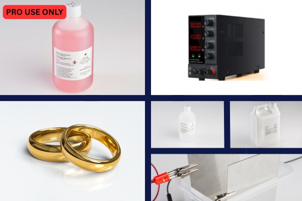 Vermeil 24K Gold Plating Kit for Jewellery - 250ml Tanks