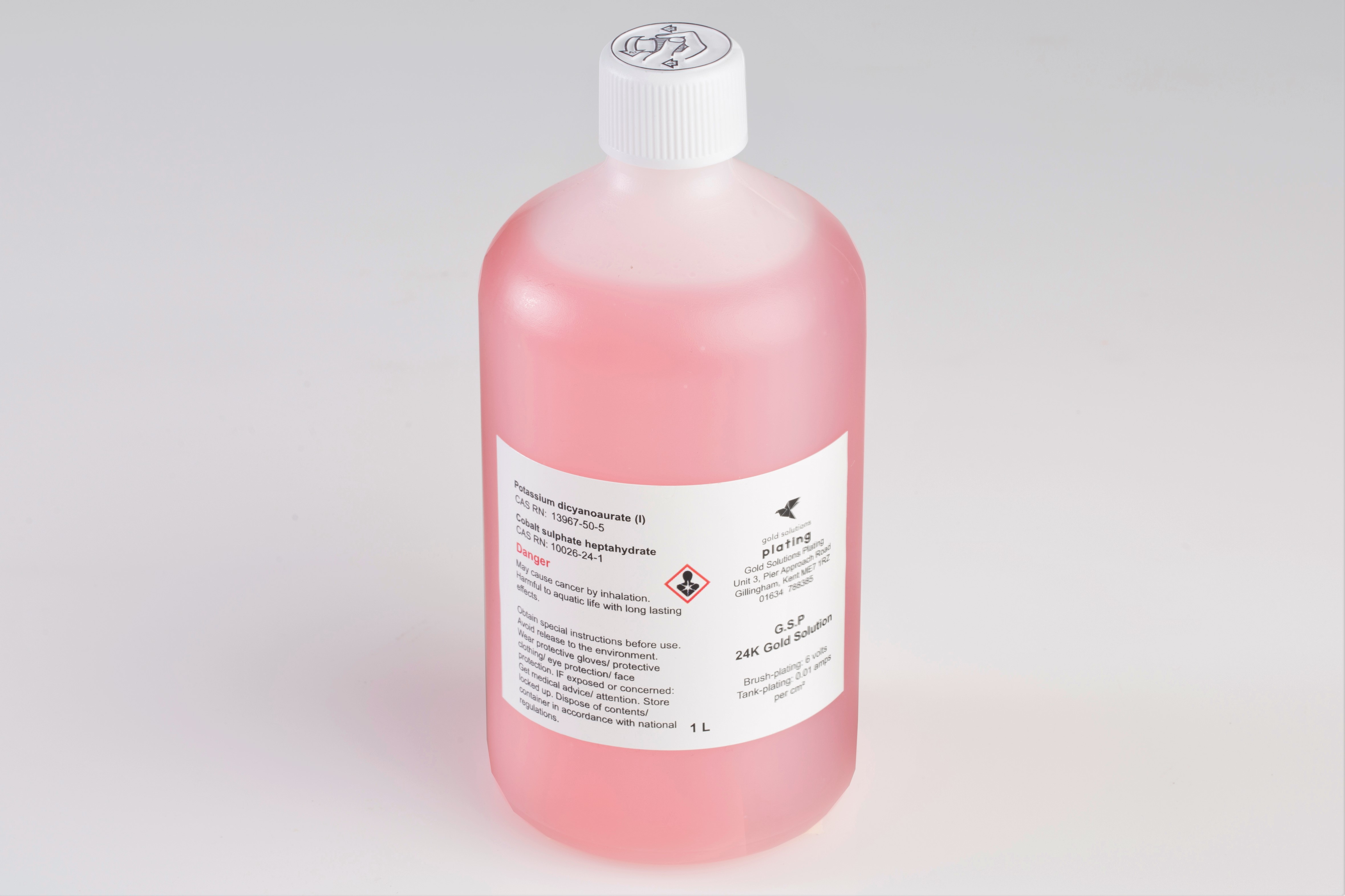 G.S.P 24K Gold Plating Solution G.S.P 24K Gold Plating Solution, 1 litre bottle