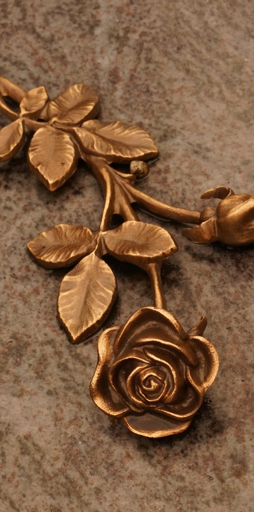 Gold Plated Metal Rose